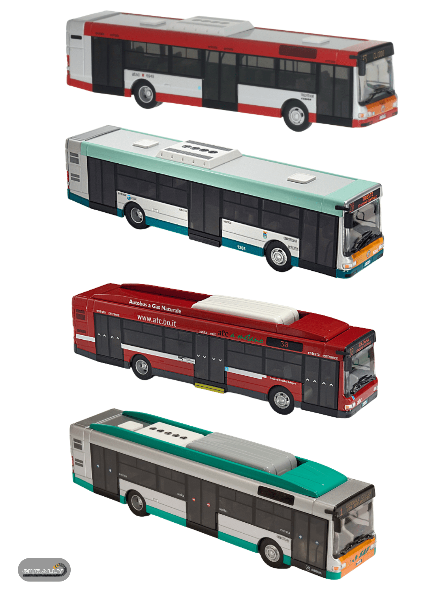 Alcune livree urbane dell’Iveco CityClass, a gasolio e a metano.