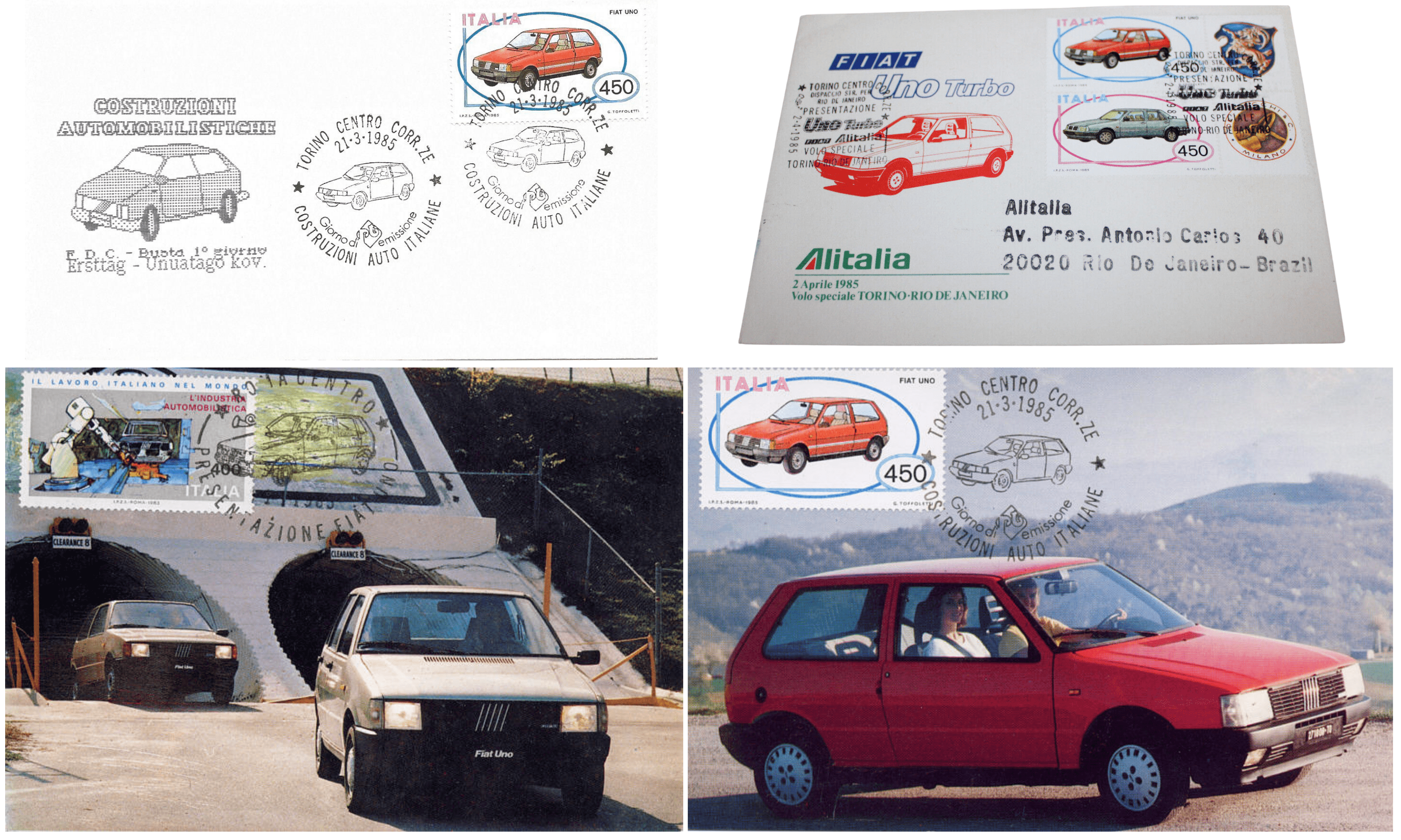 Alcune lettere di invito per gli eventi di presentazione della Uno.